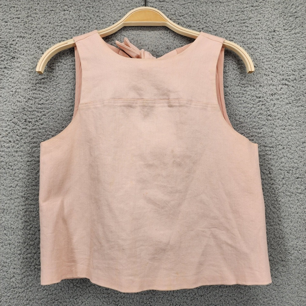 Sugar‎ + Lips XS Peach Pink Bow Back Cutout Sleeveless Crop Top